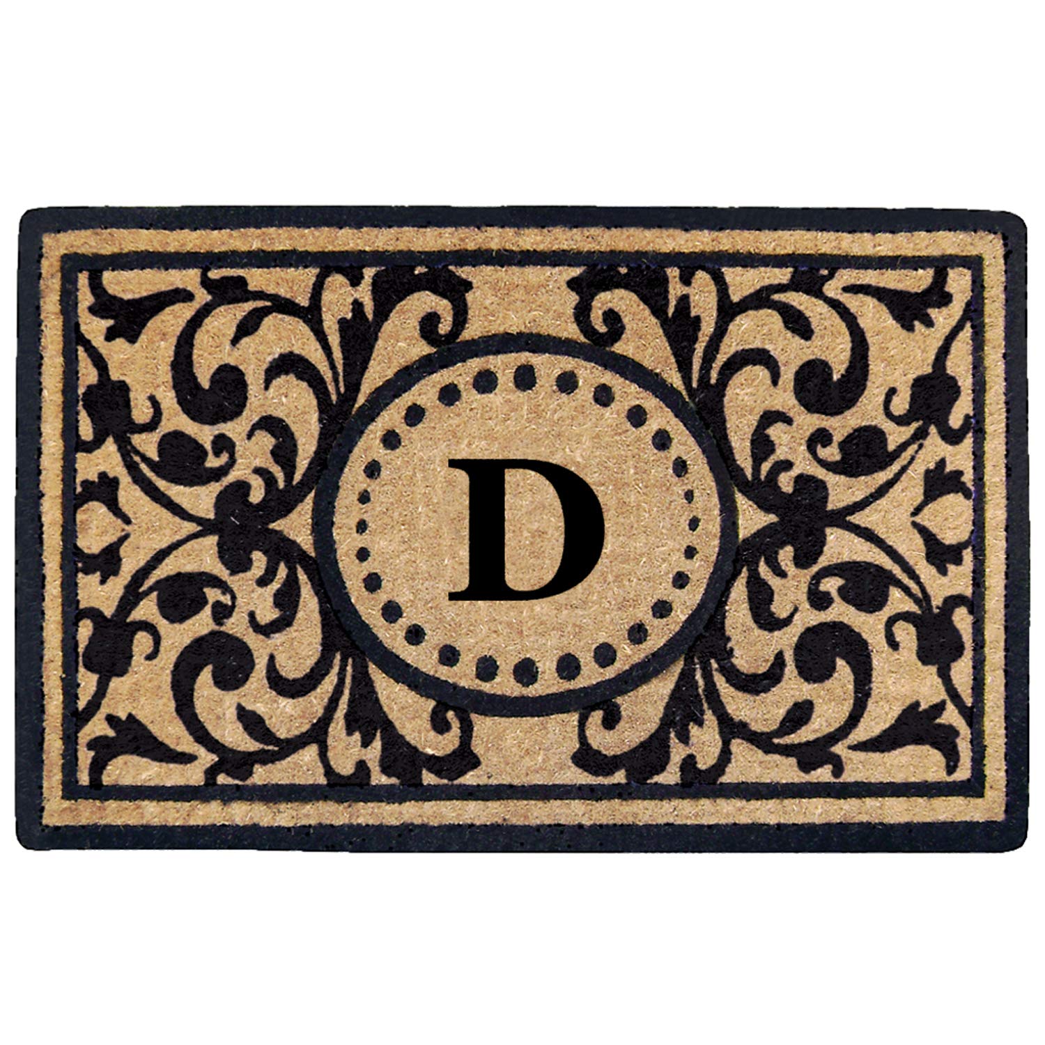 Nedia HomeHeavy Duty 22" x 36" Coco Mat Heritage, Monogrammed D