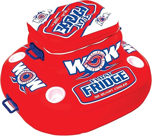 WOW Sports - Refrigerador flotante inflable - Enfriador para piscinas, lagos y océanos - 4 portavasos y tapa con cremallera