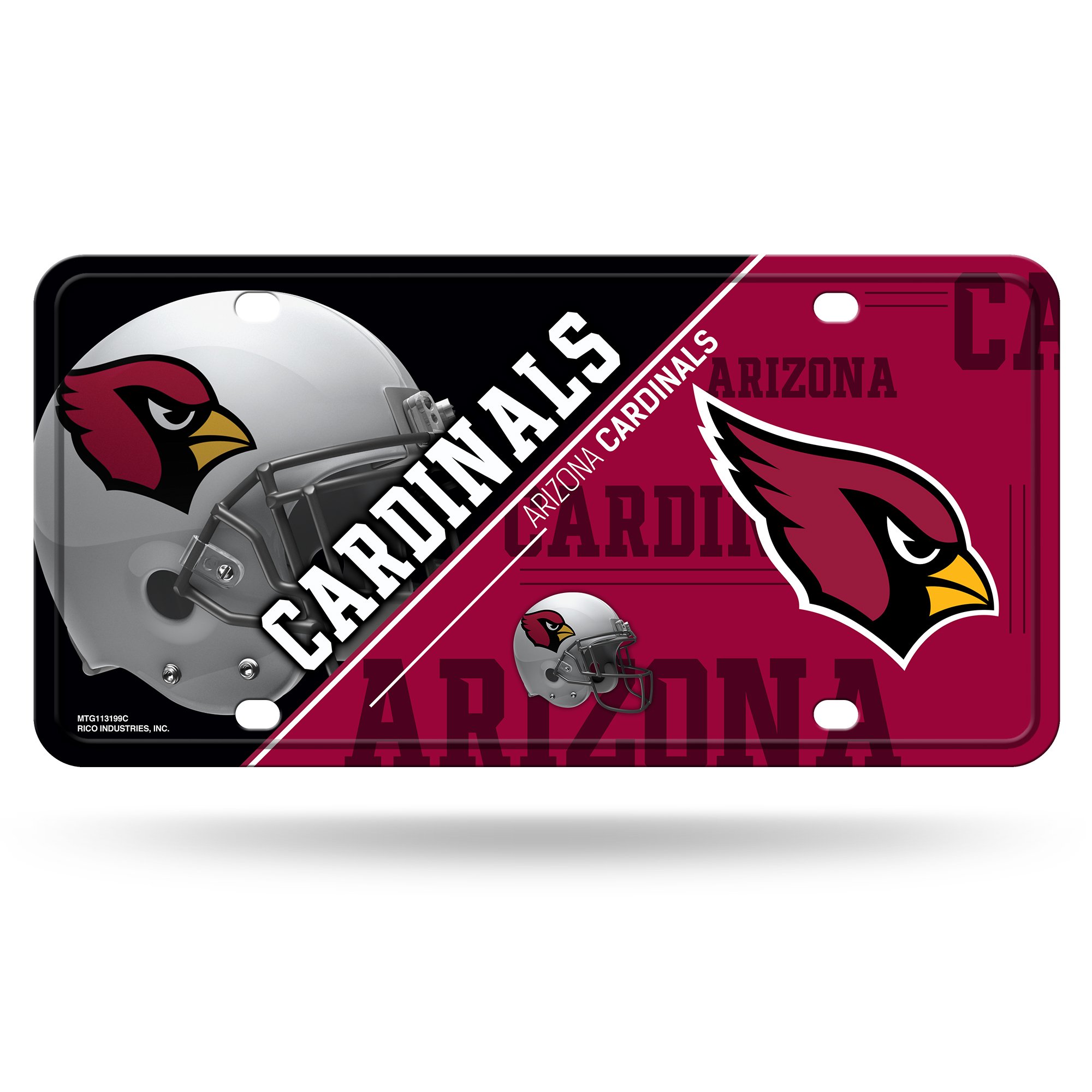 Rico Industries NFL Arizona Cardinals Unisex Arizona Cardinals License Plate Metalarizona Cardinals License Plate Metal, Team Color, One Size