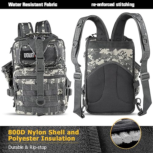 Miniatura 8 de Mochila táctica mediana EDC DayPack Militar Molle Mochilas Mochila al aire libre Mochila para Pesca Caza Camping, MARRÓN (BROWN CAMO), Mochila