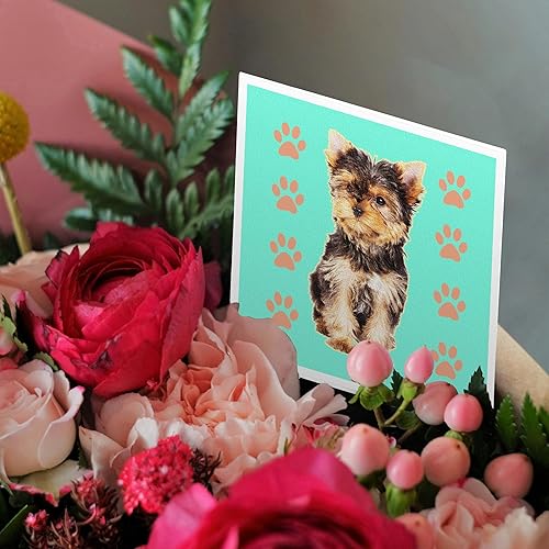 Miniatura 3 de 3dRose Yorkie Tea Cup - Tarjetas de felicitación, 6 x 6 pulgadas, juego de 6 (gc_212720_1)