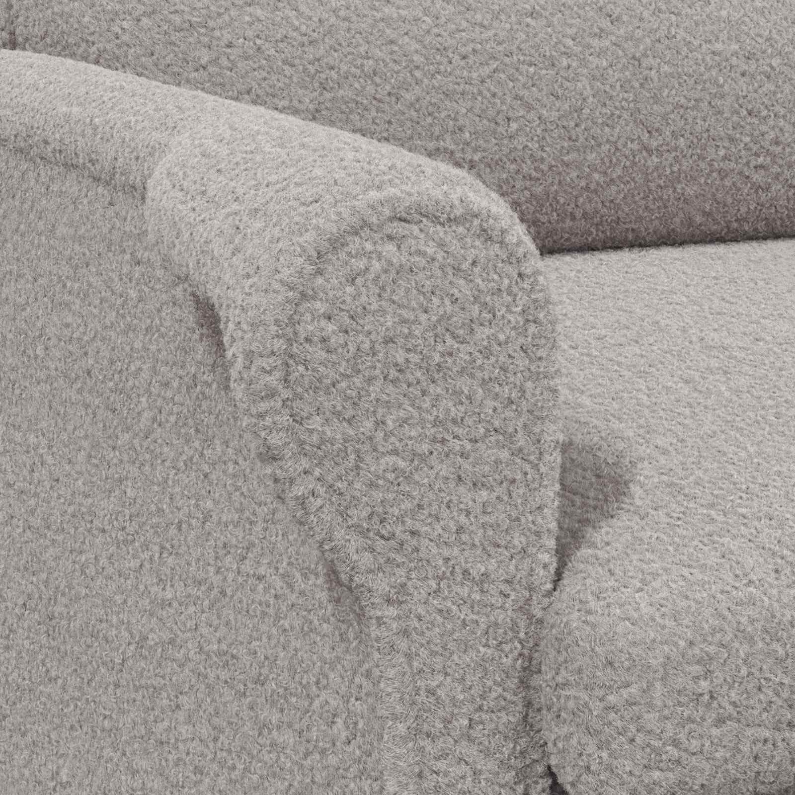 Fotel jasnoszare z miękkiej tkaniny Sherpa z drewnianą ramą, ergonomiczne krzesło tapicerowane do salonu, biura, salonu i czytania, wygodne krzesło relaksacyjne z podłokietnikami zapewnia