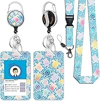 Vista 54 de Giancomics Black ID Badge Holder with Lanyard, Lanyards for ID Badges with Badge Reel Retractable Heavy Duty, Lanyard with ID Holder Keychain Clip