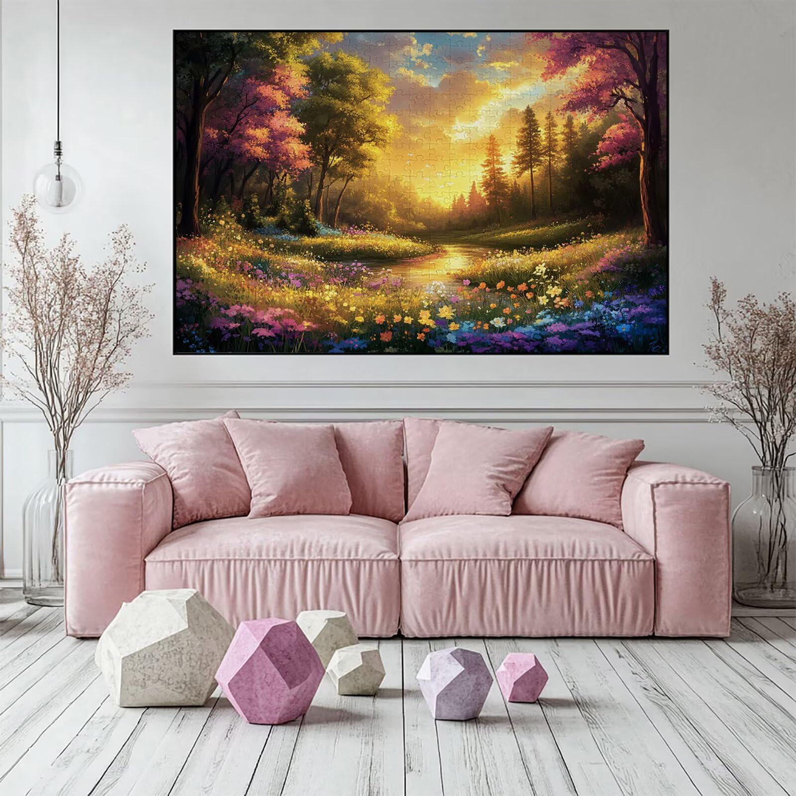 Puzzle 3000 elementów leśnych puzzle dla dorosłych kwiaty 122 x 81 cm Unikalne rzemiosło klasyczne 3D drewniane układanki do rodzinnych gier aktywnych, układanka do samodzielnego wykonania nawet do