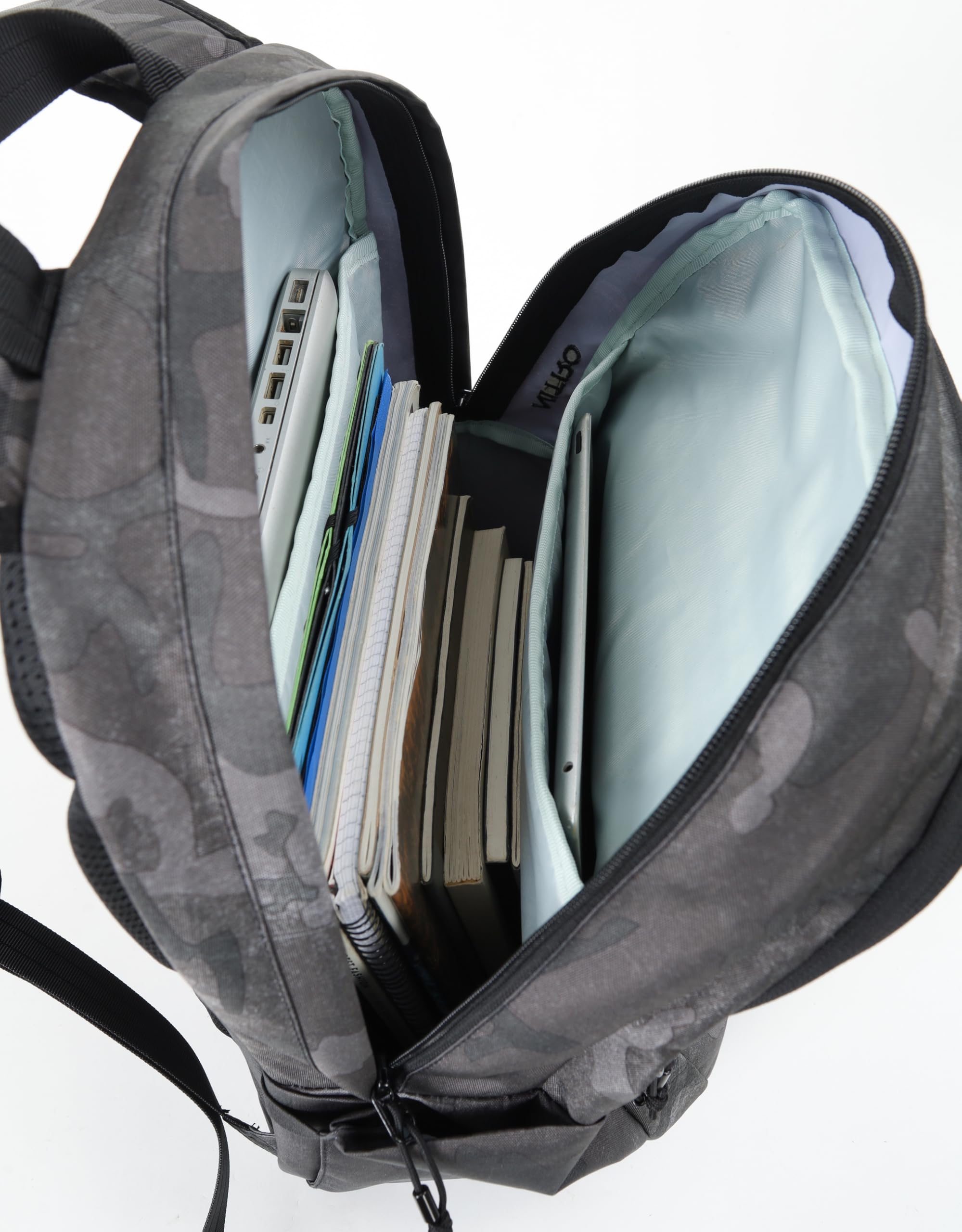 Nitro Future Hero Sac à dos d'écolier avec organiseur et compartiment pour ordinateur portable 17", Camouflage forgé, 35 l, Décontracté