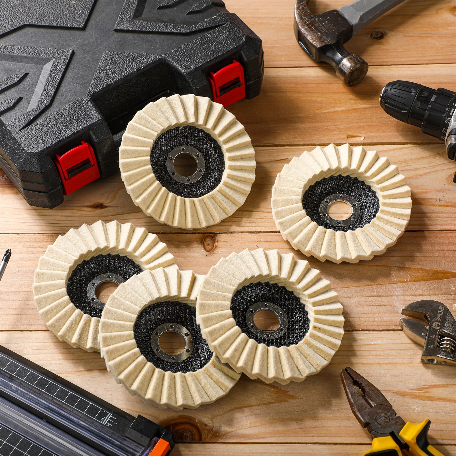 Wool Felt Polishing Wheels - Stainless Steel & Metal -5