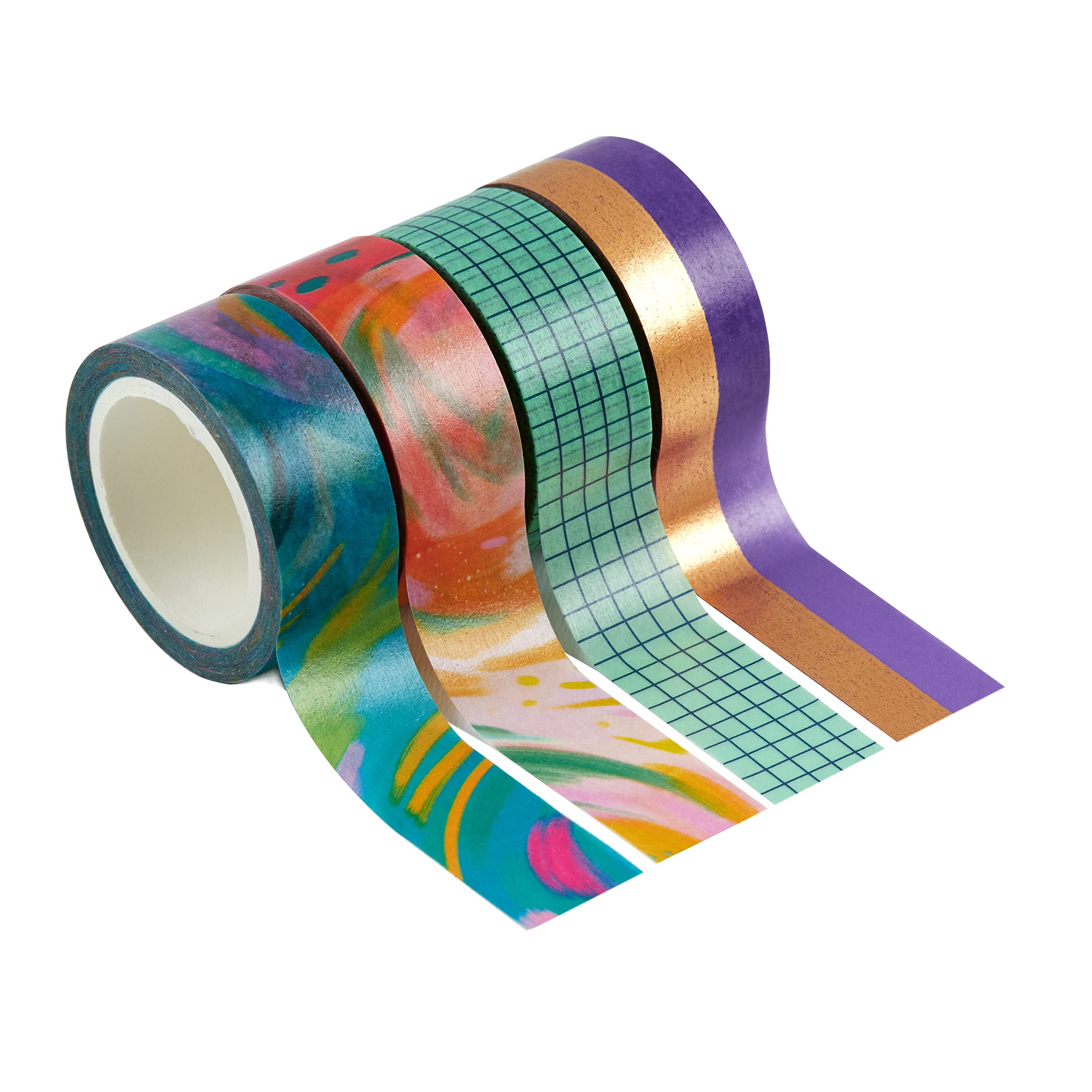 Erin CondrenWashi Tape 4-Pack - EttaVee Inspire Accent Tape. Decorative and Stylish Adhesive Tape for Organizing Notebooks and Highlighting Important Tasks. Four 16 ft Rolls Printed Washi