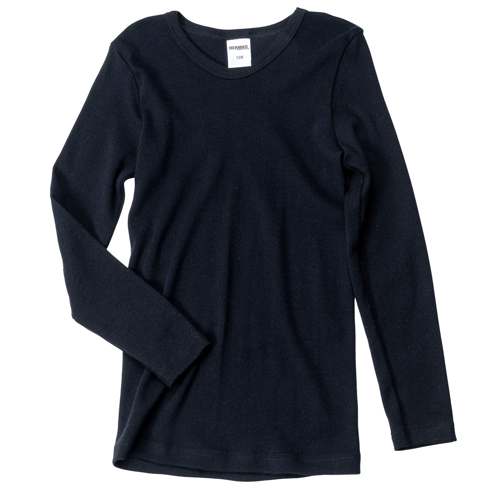 HERMKO 2830 Kit de 3 Camisetas Interiores Manga Larga para Chicos y Chicas, 100% algodón orgánico