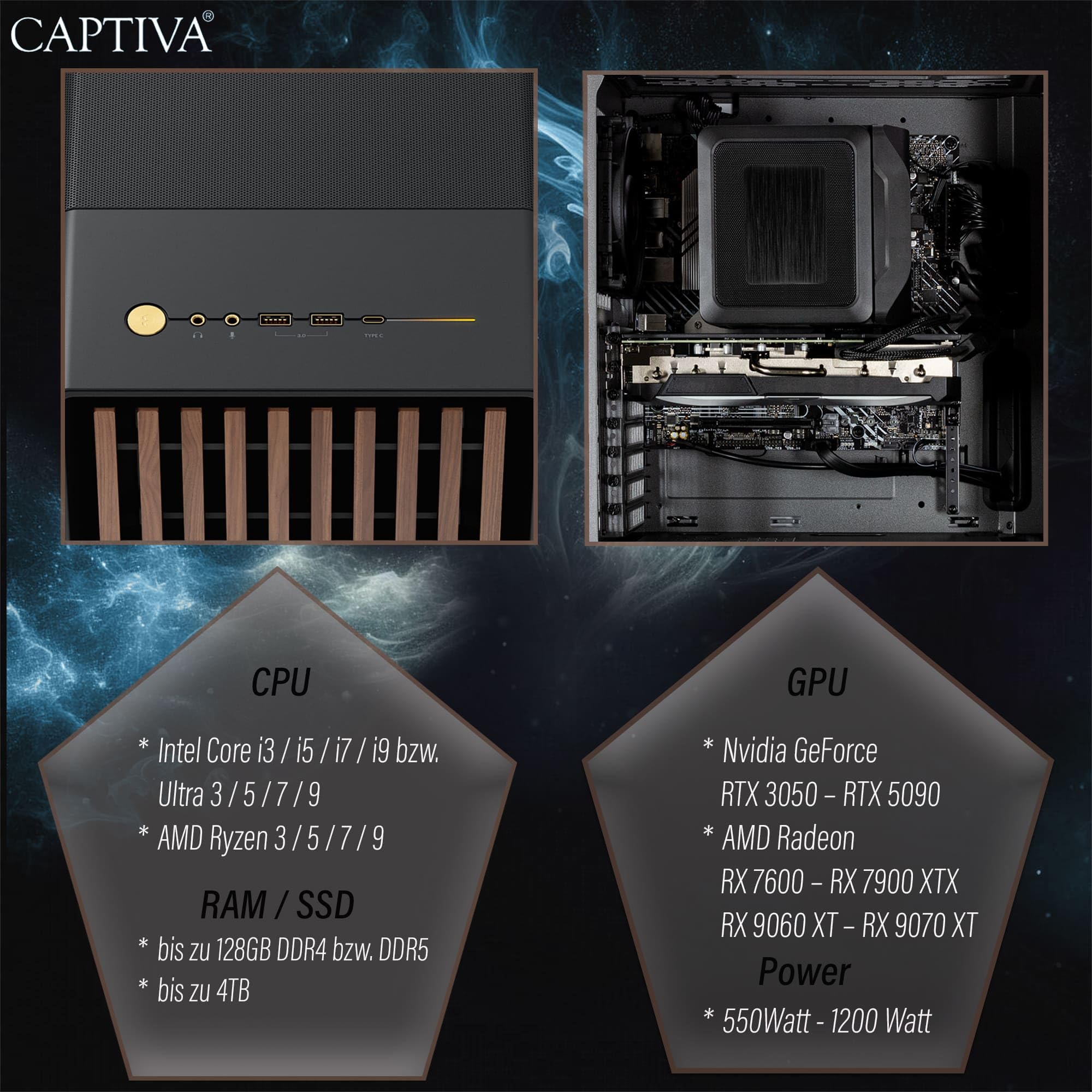 Captiva PC Highend Gaming I92-919 | Intel Core i7 14700KF | 32GB DDR4 RAM | NVIDIA GeForce RTX 5070 12GB | 2 TB SSD | Windows 11 Home