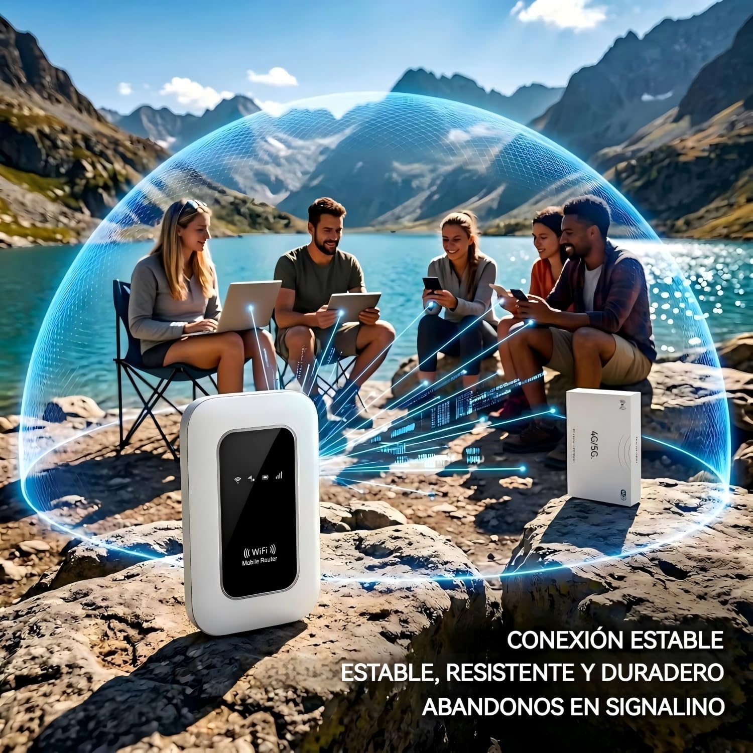 Router 5G Portátil con Ranura SIM Libre, Módem WiFi 6 para Tarjeta SIM 5G/4G+, Internet Móvil de Alta Velocidad 5G/4G+, Conexión para hasta 16 Dispositivos – Ideal para Viajes y Teletrabajo