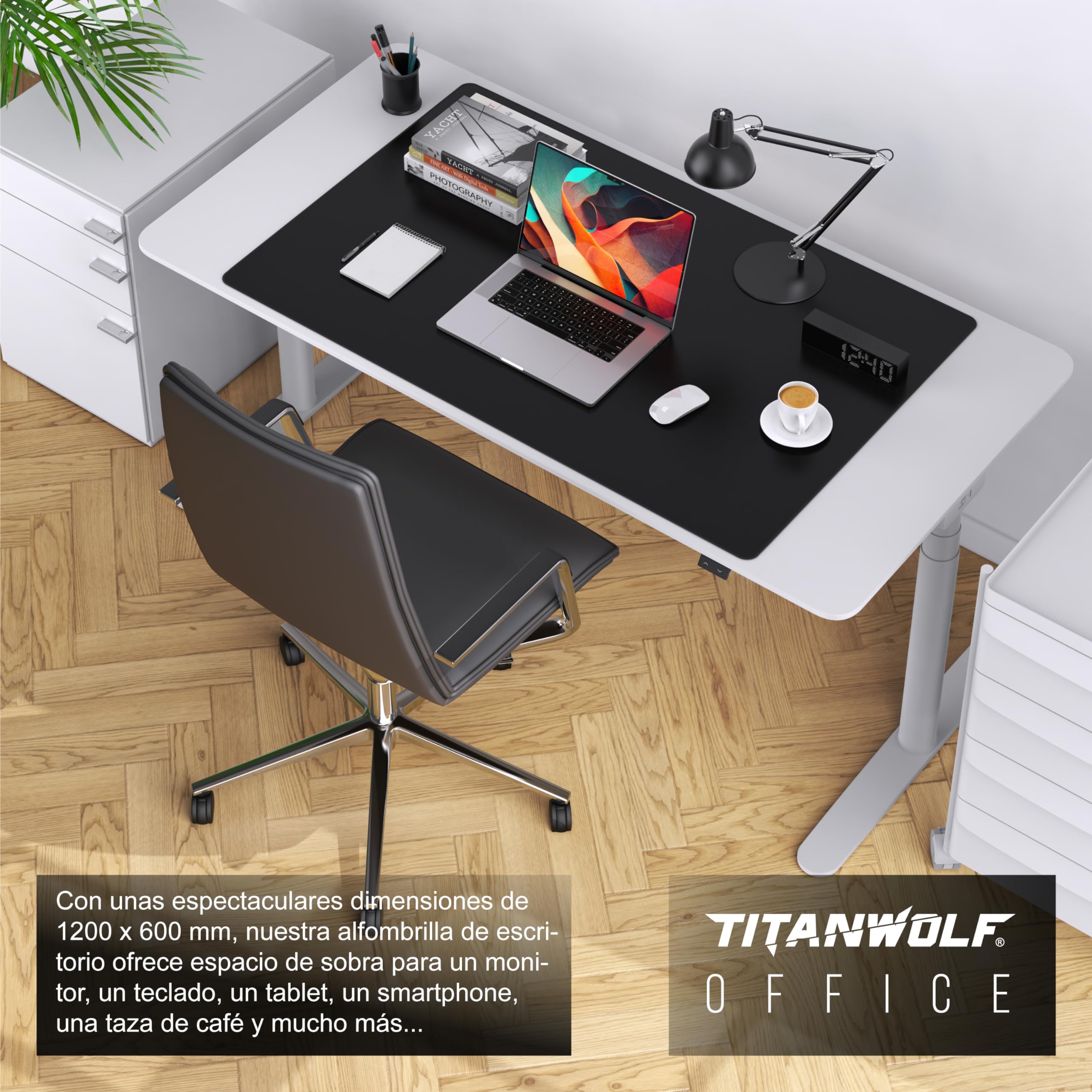 TITANWOLF - Alfombrilla de Ratón de Gran Tamaño 1200x600mm, Mouse Pad Gaming XXXL, Precisión y Velocidad en Juegos, Antideslizante, Superficie de Tejido, para Ratón y Teclado