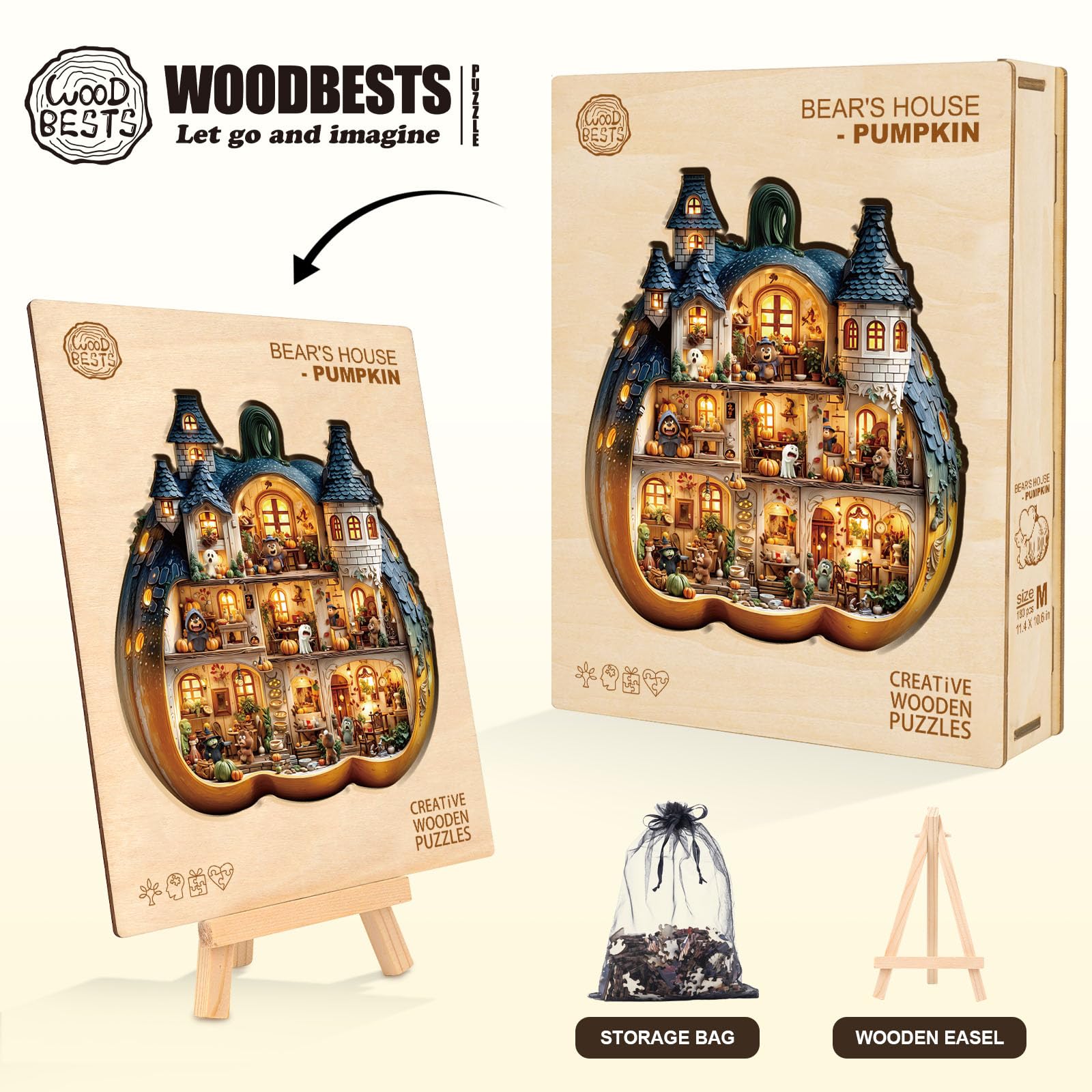WOODBESTS Holzpuzzle 'Kürbis Bis Halloween' - 270 Teile Premium Puzzle Für Erwachsene