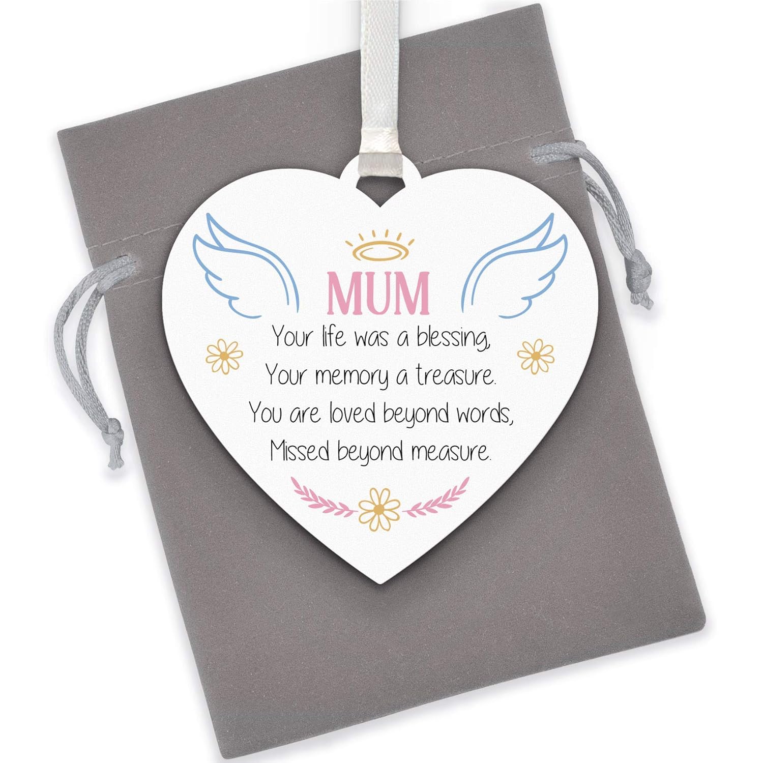 Angel Wings Memorial Plaque Sign Personalised Mum Nanny Auntie Wife