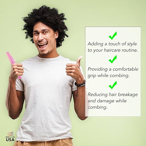 Miniatura 5 de Allegro Combs Peines de dientes anchos #70, peine de 3 filas de dientes anchos para cabello rizado, peine para cabello rizado, peine para estilistas