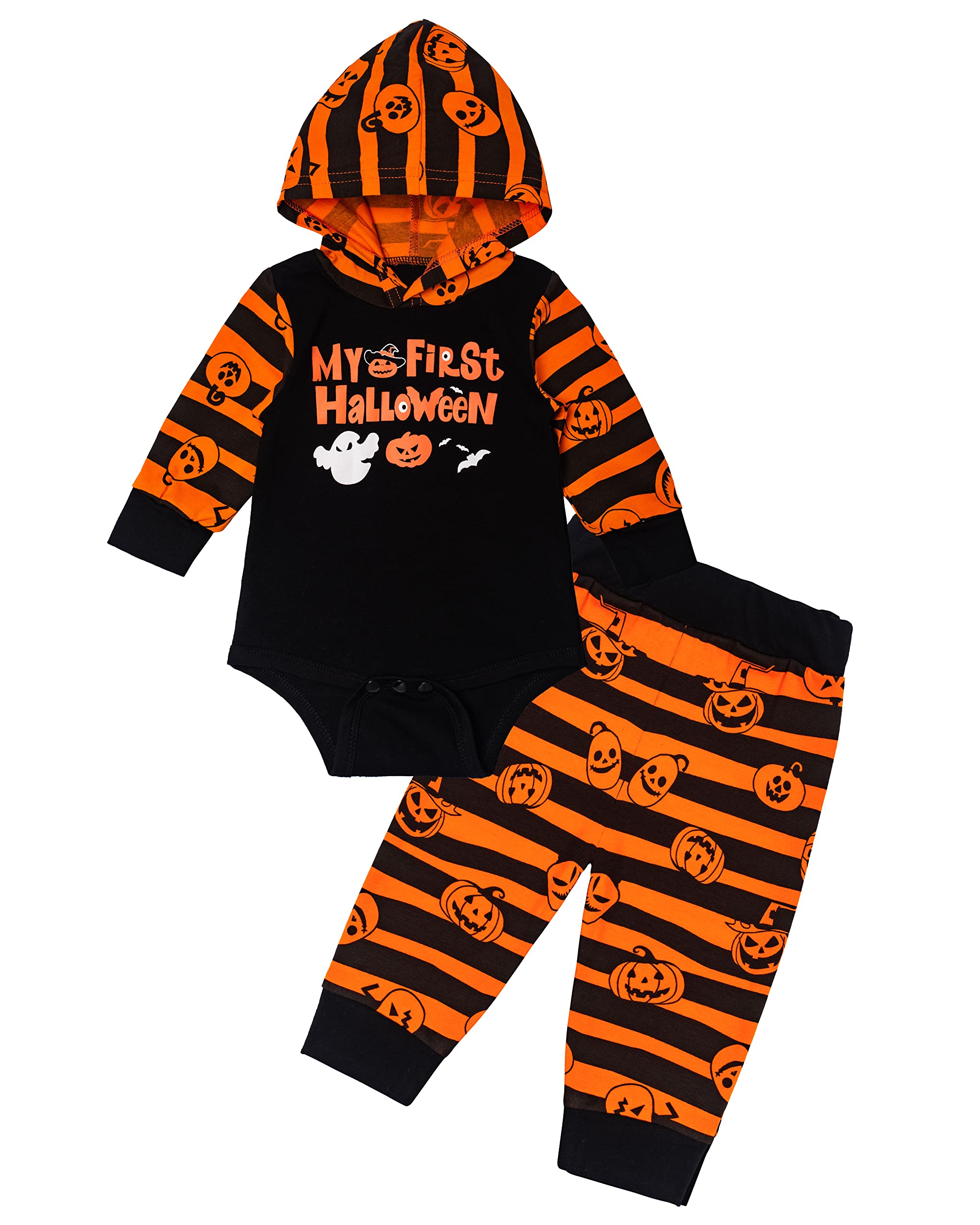 KewlentBaby Boys Pumpkin Outfit My First Halloween Pants Set with Hat