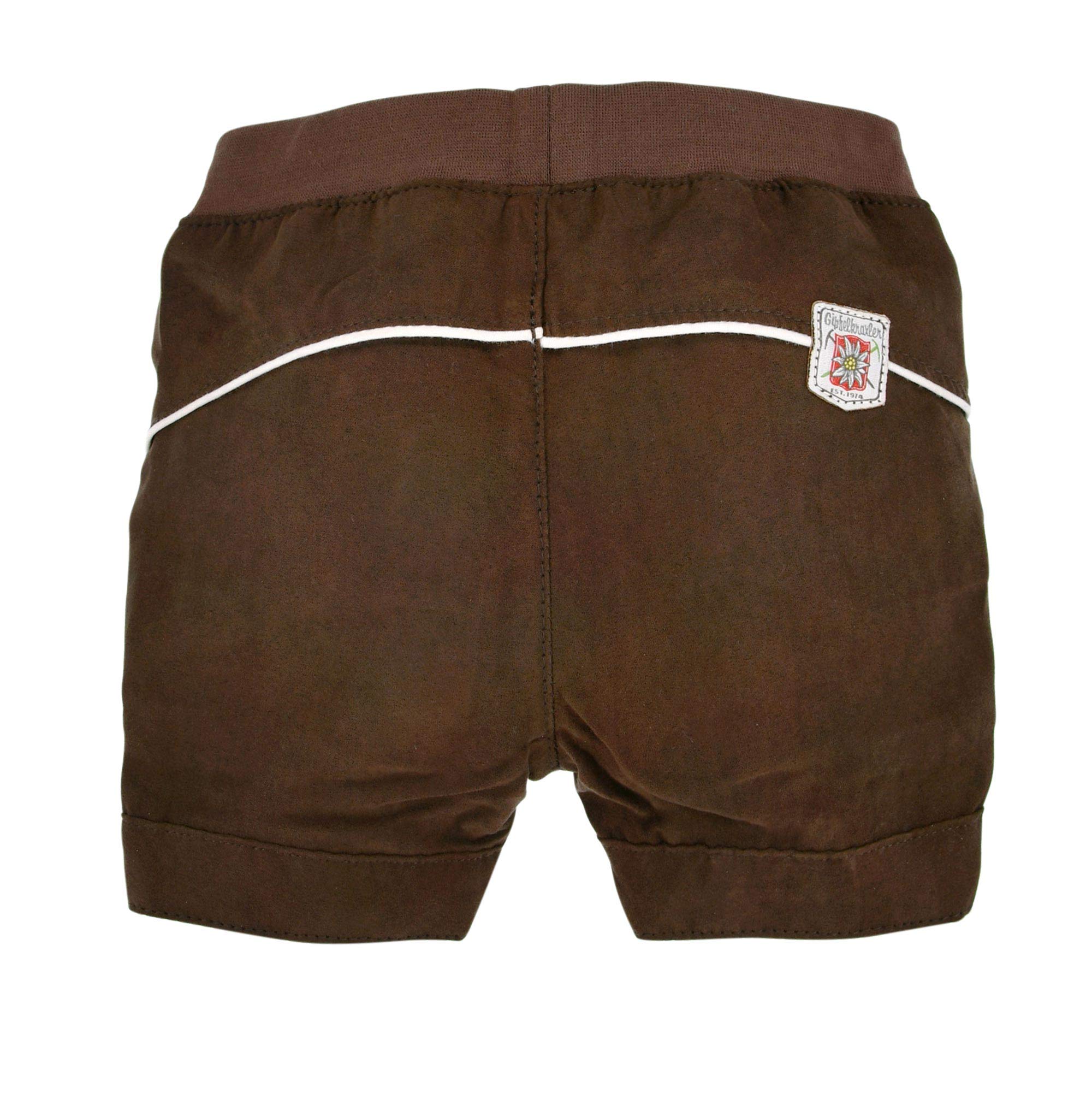 BONDI Lausbub 91385 - Bermuda da bambino in ecopelle, colore marrone