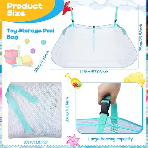 Miniatura 2 de Bolsa de almacenamiento para piscina, 2 unidades, bolsa de natación grande para colgar, accesorios de natación, organizador para inflables,