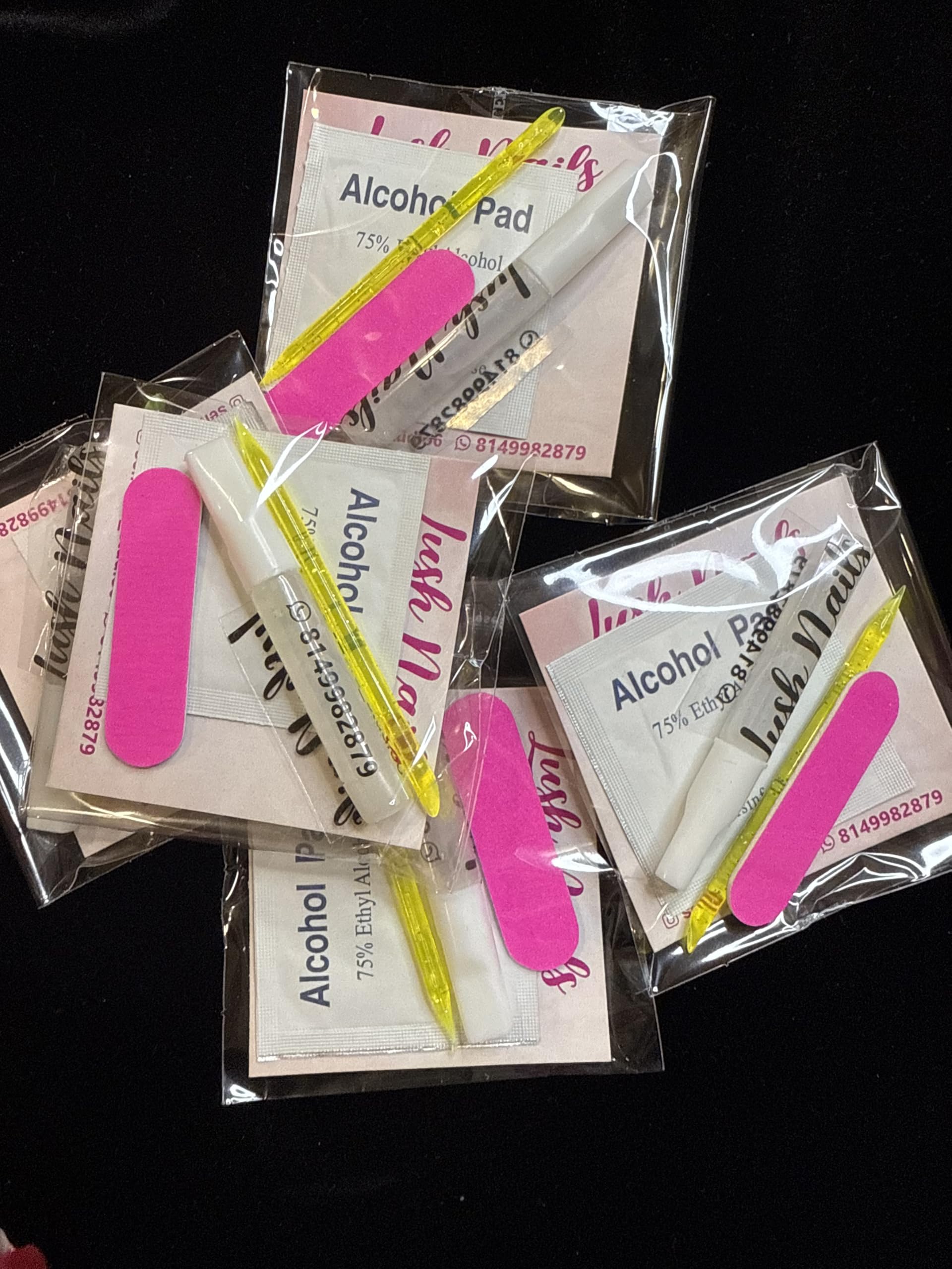 Professional Nail Art Tool Kit, 30 Pack Disposable Manicure Sets with Mini Nail File, Wooden Cuticle Stick, Prep Pad for Salon, Home, Travel Use