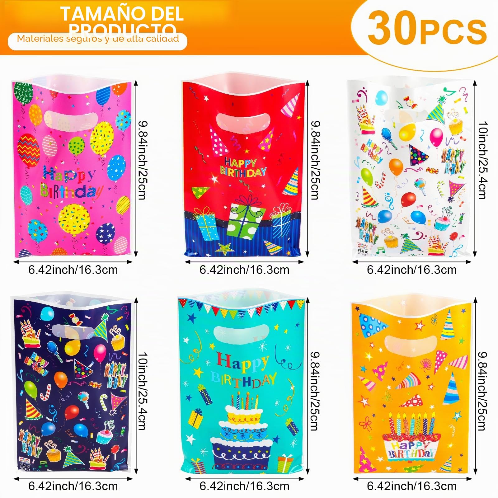 Annhao 30 Piezas Bolsas Regalo Cumpleaños Infantil, Bolsas de Chuches Galletas Caramelos para Fiestas