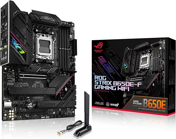 ASUS ROG Strix B650E-F Gaming WiFi AMD B650 AM5 Ryzen™ Desktop 9000 8000 & 7000 ATX Motherboard, 12+2 Power Stages, DDR5, 3X M.2 Slot, PCIe® 5.0, WiFi 6E, 2.5G LAN, USB 3.2 Gen 2x2 Type-C®, Aura Sync