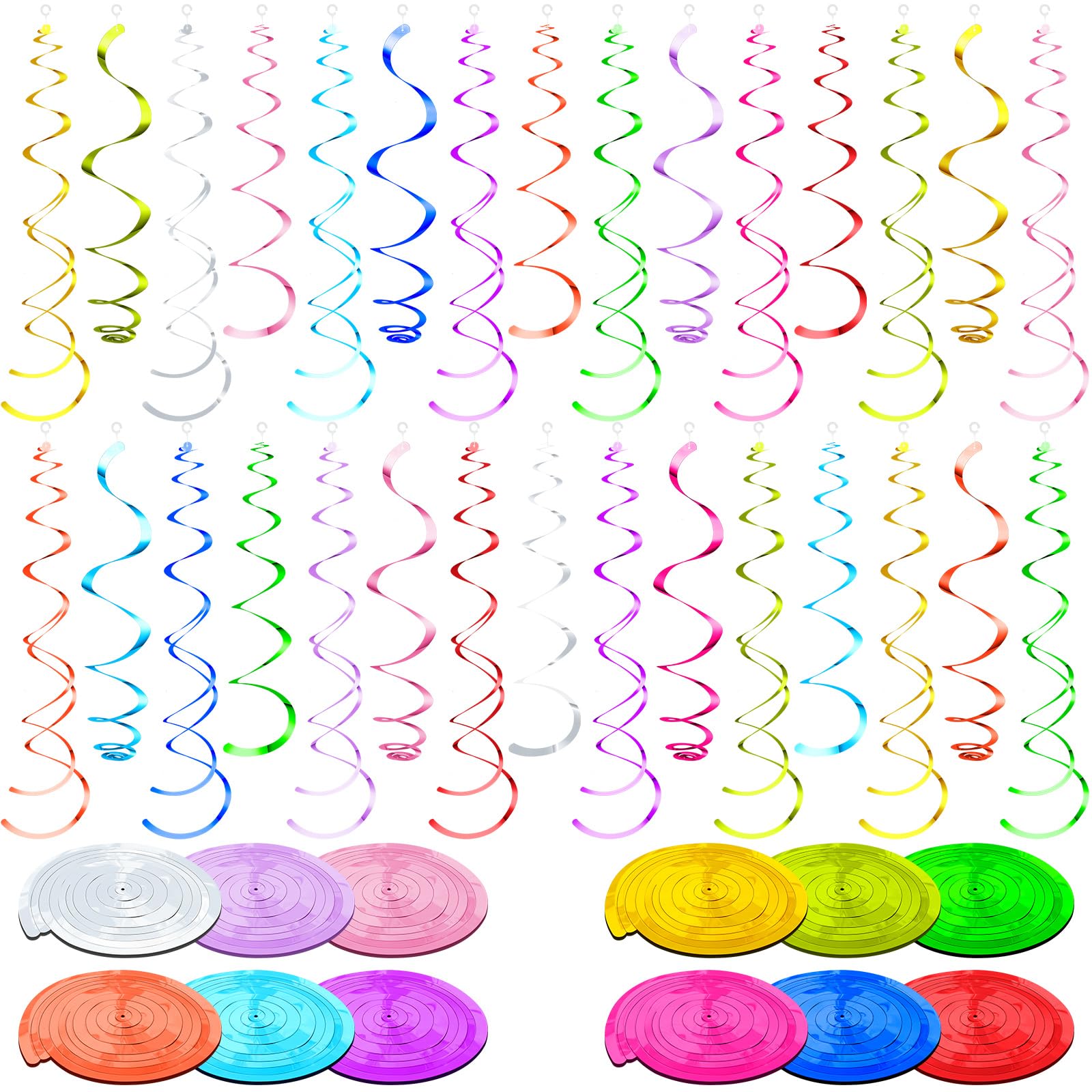 36 Pcs Colorful Hanging Swirl Party Decorations for Ceiling