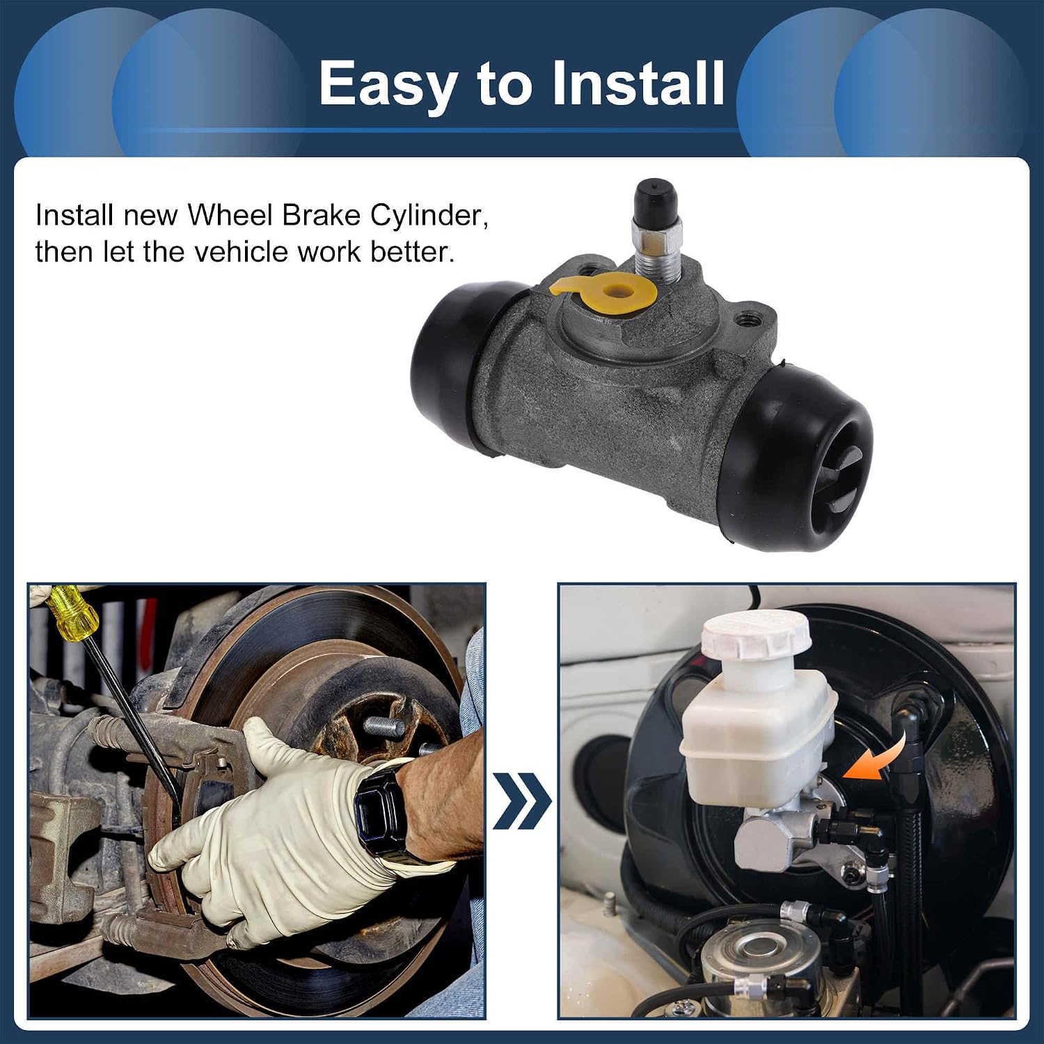 Rear Left Rear Right Brake Wheel Cylinder No.W37841/4755035170 Drum Brake Cylinder for Toyota Pickup 1987-1990 Cast Iron Silver Tone 2 Pcs