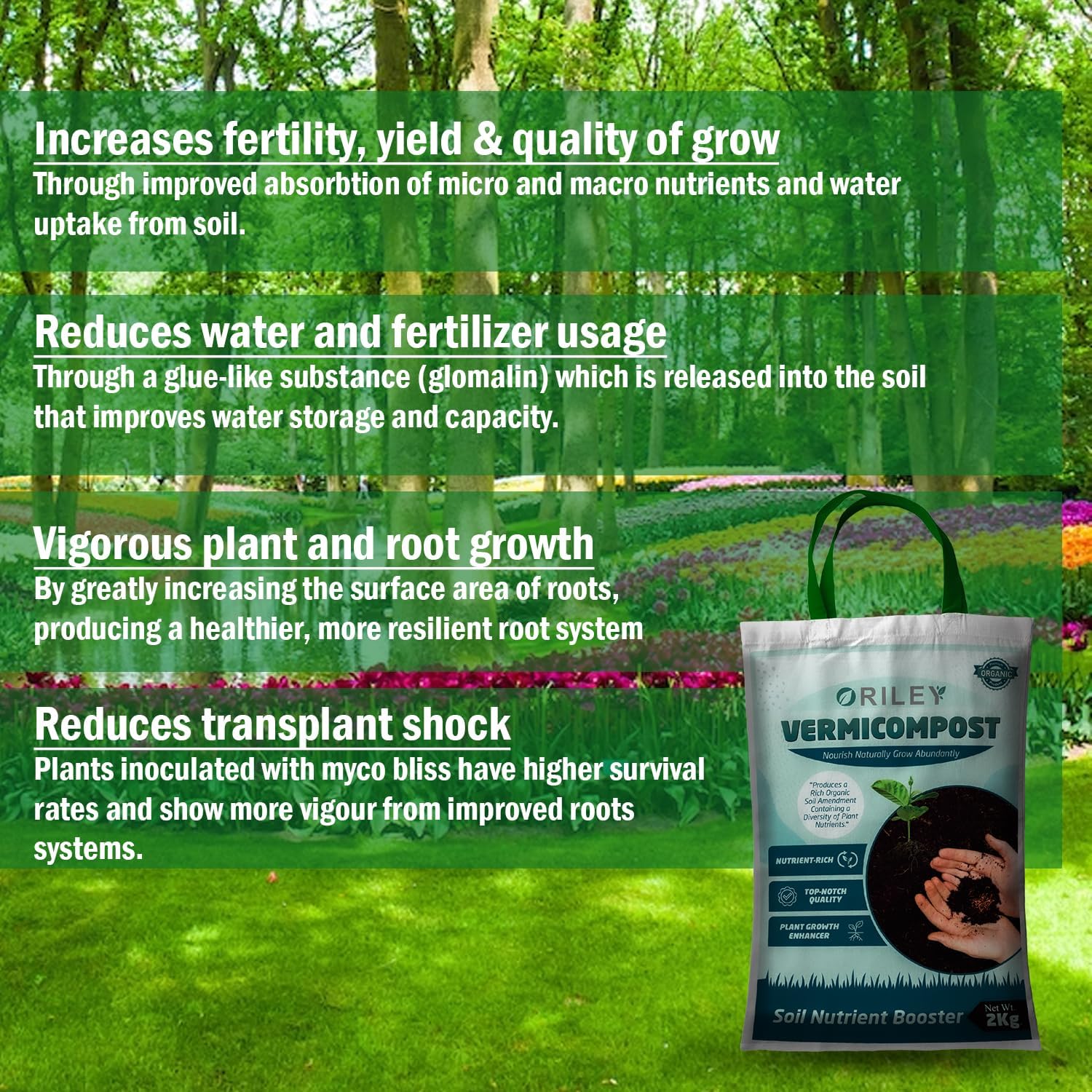 ORILEY Organic 2 Kg Vermicompost 100% Natural Khaad Fertilizer for Plants &  Vegetables Nutrient-Rich Cow Dung Based Earthworm Manure Compost Improves  Plant Health, Water Retention & Soil Quality : Amazon.in: Garden &
