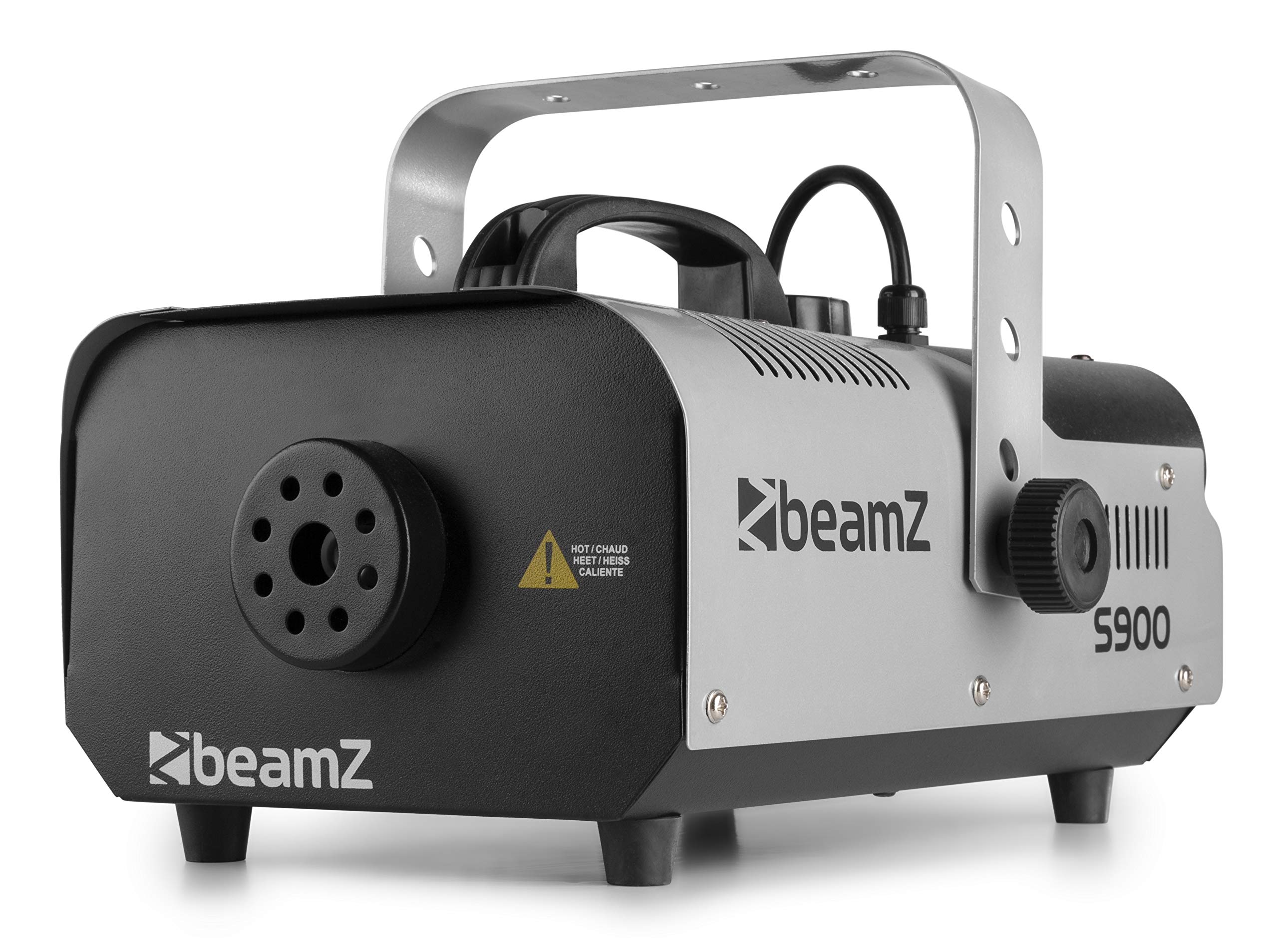 BeamZ S900 Machine à Fumée Solide et Portable, 900 Watts, Télécommande 3 m, Réservoir 1 L, Préchauffe Avant Utilisation : 3 minutes 30, Idéal pour votre Soirée avec des Jeux de Lumière