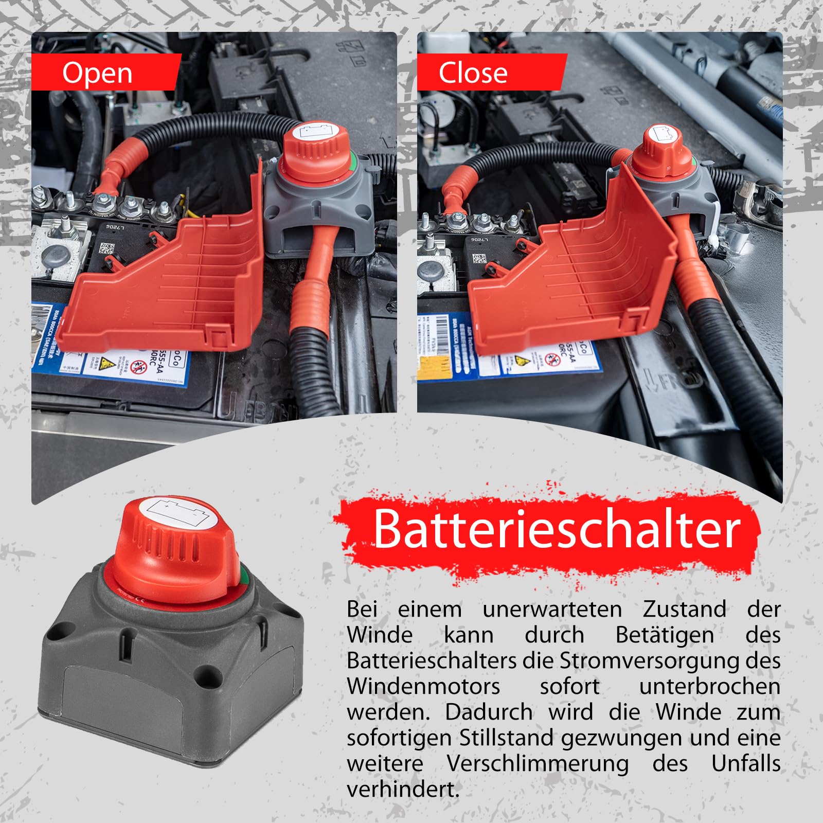 RUGCEL WINCH Elektrische Seilwinde 6123 kg (13500 lbs), 12V DC, IP67 Wasserdicht, Stahlkabel, 2-in-1 Funkfernbedienung & Kabelsteuerung, für Geländewagen,LKW & Boot