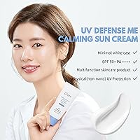 Vista 3 de MAKEPREM UVA UVB Defense Me Crema solar calmante VEGAN Protector solar SPF 50+ PA++++ 1.69 fl oz seguro para arrecifes no nano mineral protector