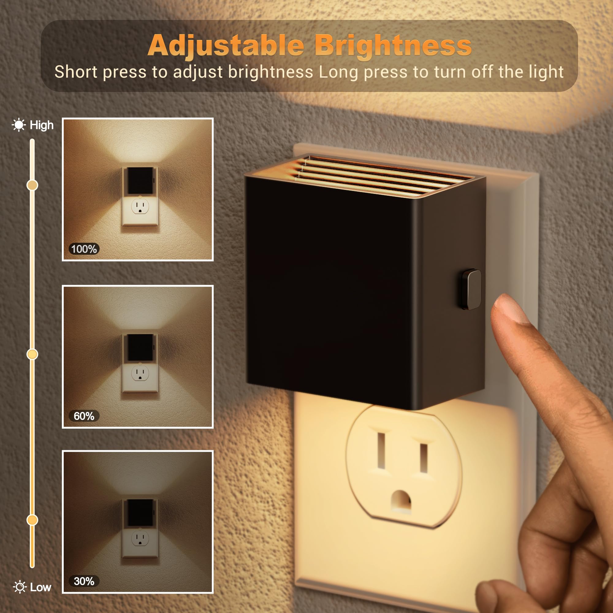 JandCase Night Light, Automatic Night Lights Plug into Wall, 2