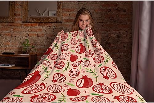 Miniatura 4 de Manta de granada para regalo, manta de franela suave con impresión artística para sofá, cama, silla, práctica portátil, universal, XS de 30 x 40