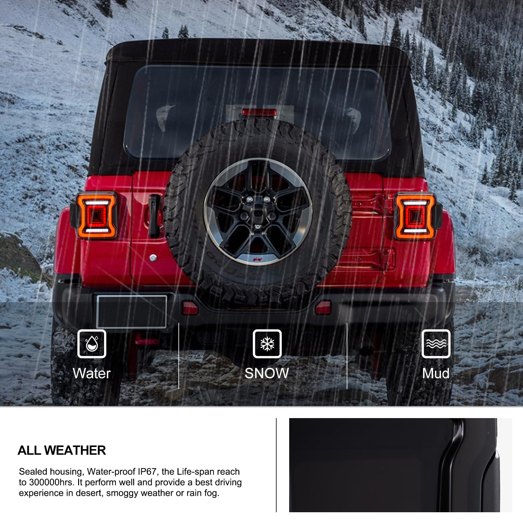 1 Set Car LED For Jeep Wrangler JK 2007 2008 2009-2017 Tail Light DRL Brake Reverse Turn Signal