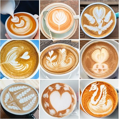 Miniatura 8 de Jarra de espuma de leche, 20 onzas20.3 fl oz, jarra de vapor de café expreso de acero inoxidable con bolígrafo decorativo para máquina de expreso,