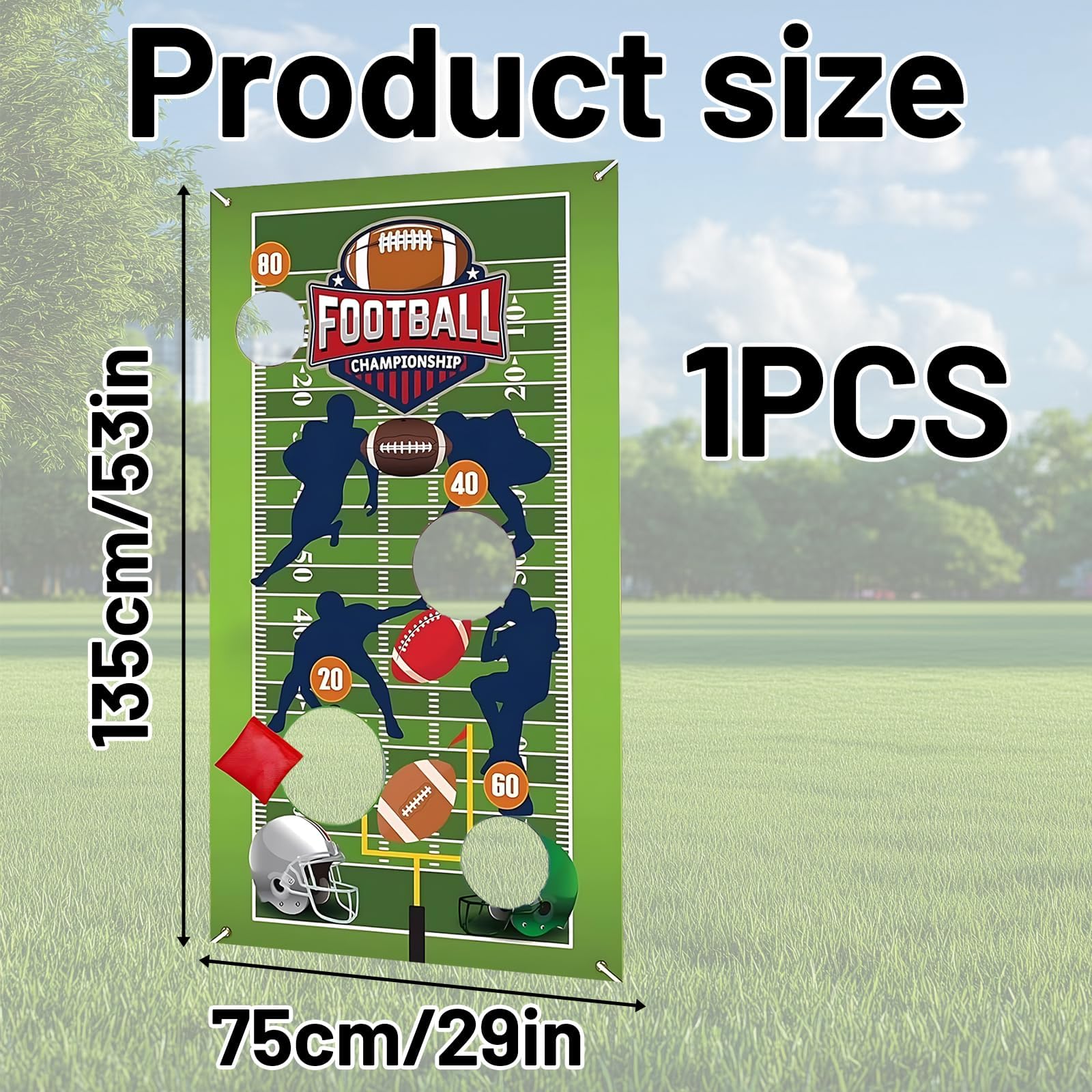 Banderín Decorativo Fútbol Americano 135x75cm Multicolor 1 Unidad