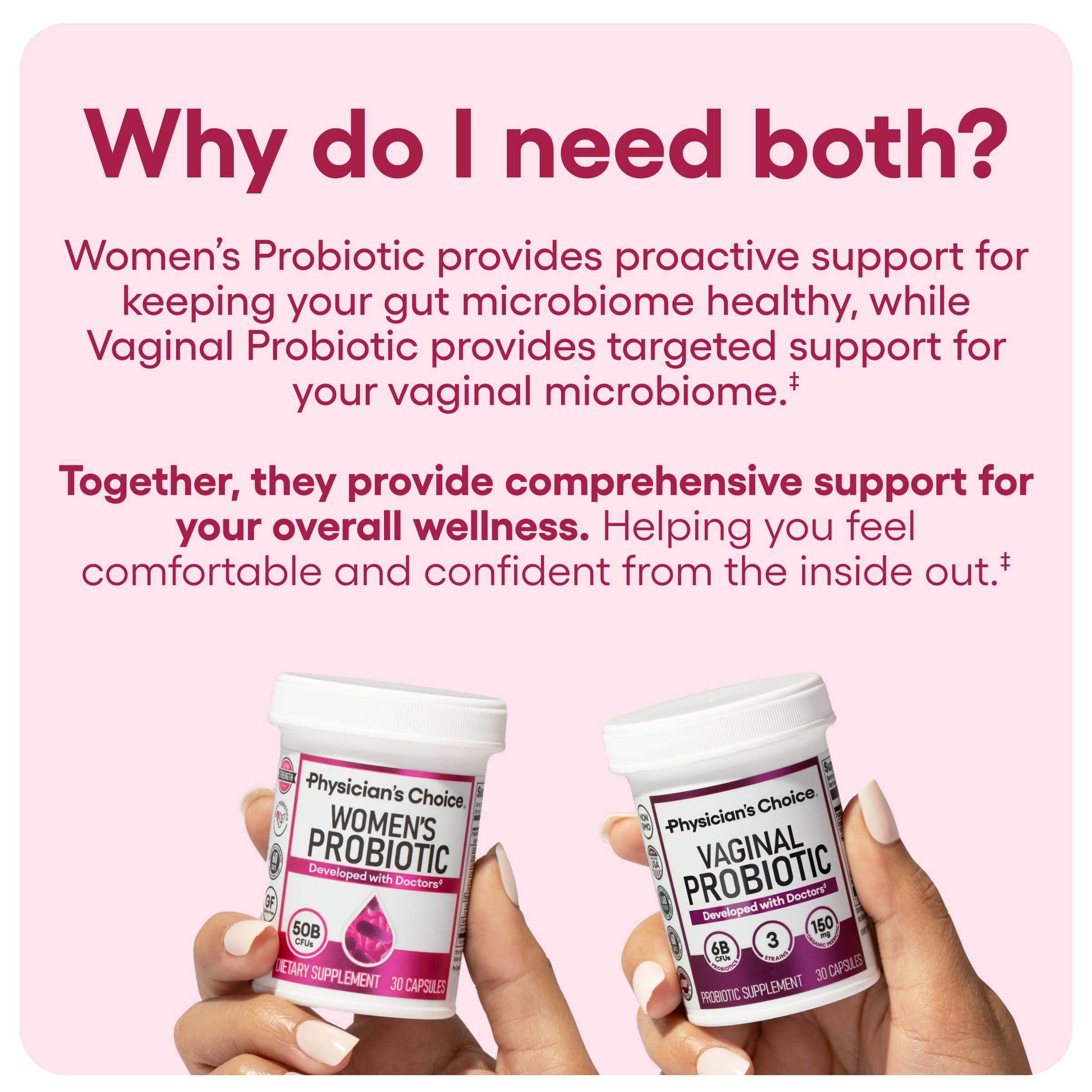 Physician's CHOICE Paquete Dúo Poder Femenino: Probiótico Vaginal + Probiótico para Mujeres
