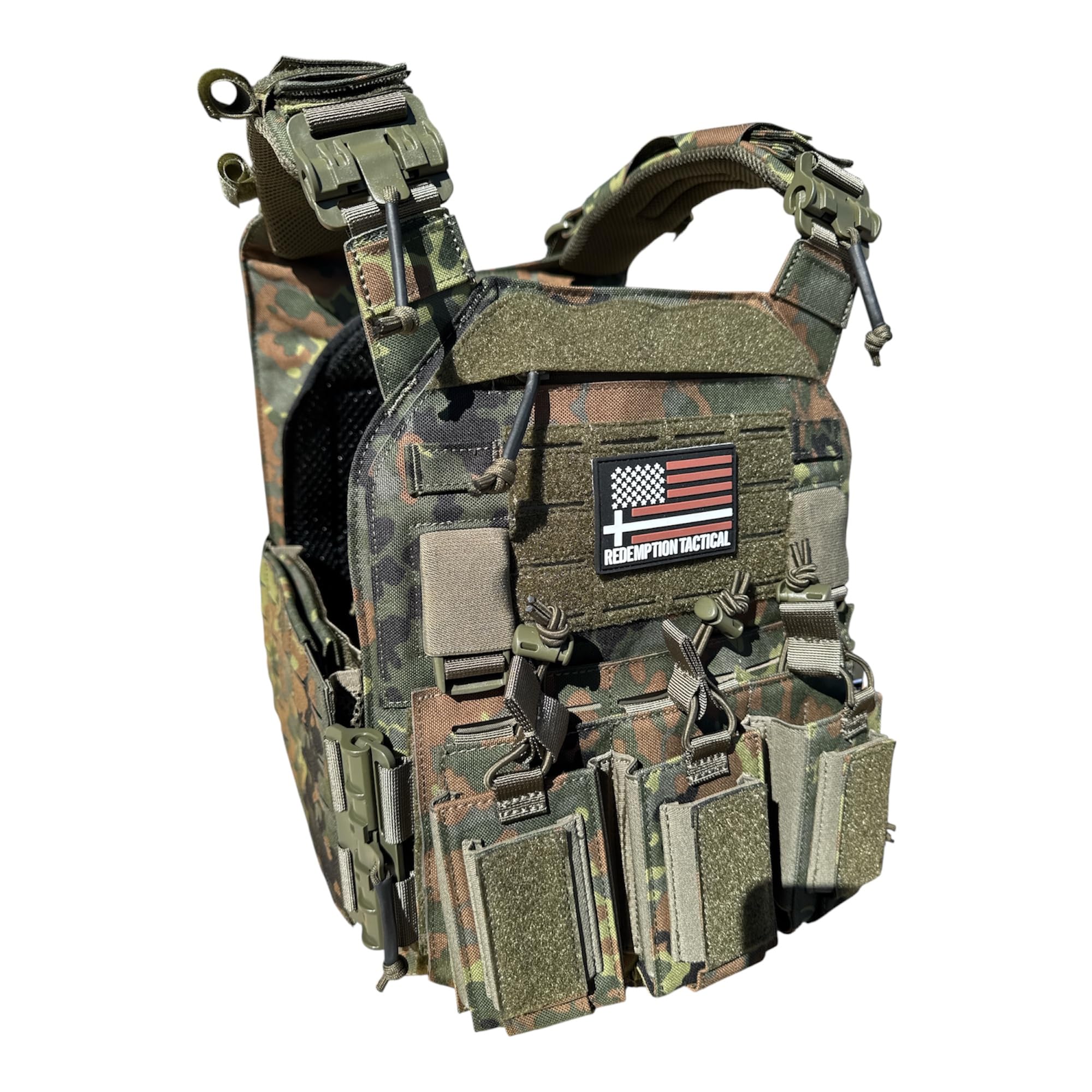 Redemption Crusader 2.0 Molle Quick Release Buckles Airsoft Vest With Adjustable Size Sides And Triple Pouch