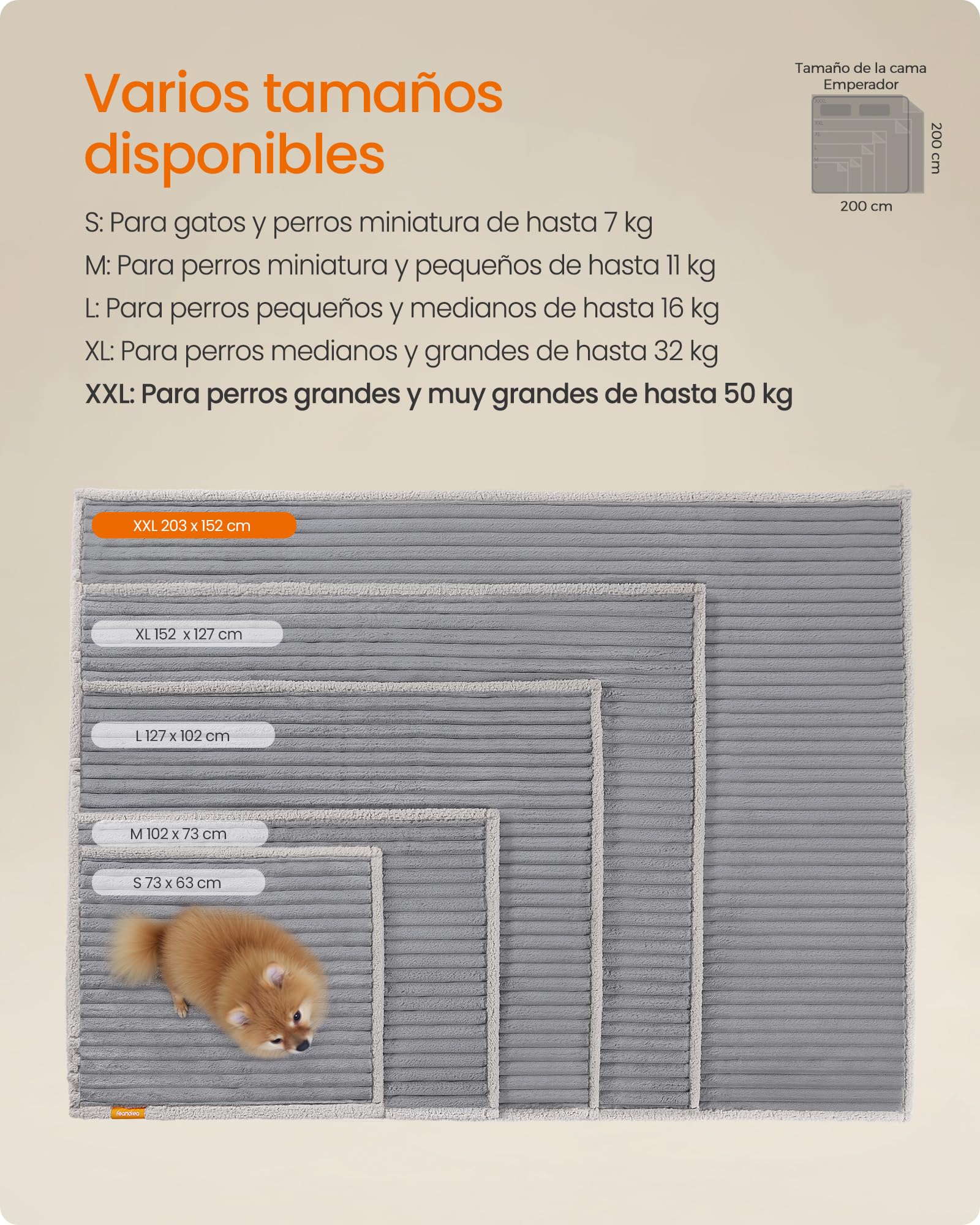 Feandrea Alfombra Impermeable para Perros, Tamaño XXL, 203 x 152 cm, para Perros Grandes y Extra Grandes, Diseño Reversible, Funda de Sofá, Lavable, Gris Paloma y Gris Claro PPB038G01