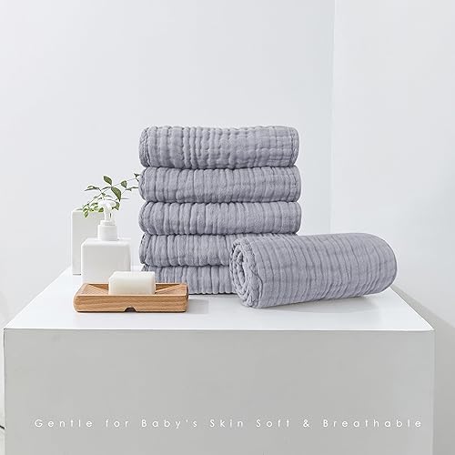 Miniatura 26 de Paquete de 8 pañitos grandes para bebés, de 20 por 10 pulgadas, son ultra absorbentes, se pueden lavar a mano, ideales para recién nacidos, toalla