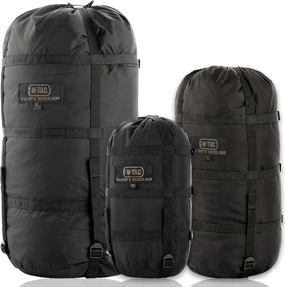 M-Tac Compression Stuff Sack for Sleeping Bag Military Water Resistant Compression Bag Lightweight Nylon Compression Sack for Travel, Camping, Hiking, Outdoor