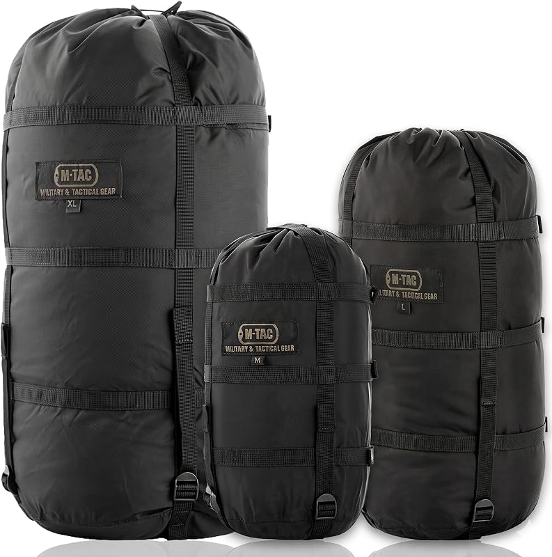 M-Tac Compression Stuff Sack for Sleeping Bag Military Water Resistant Compression Bag Lightweight Nylon Compression Sack for Travel, Camping, Hiking, Outdoor