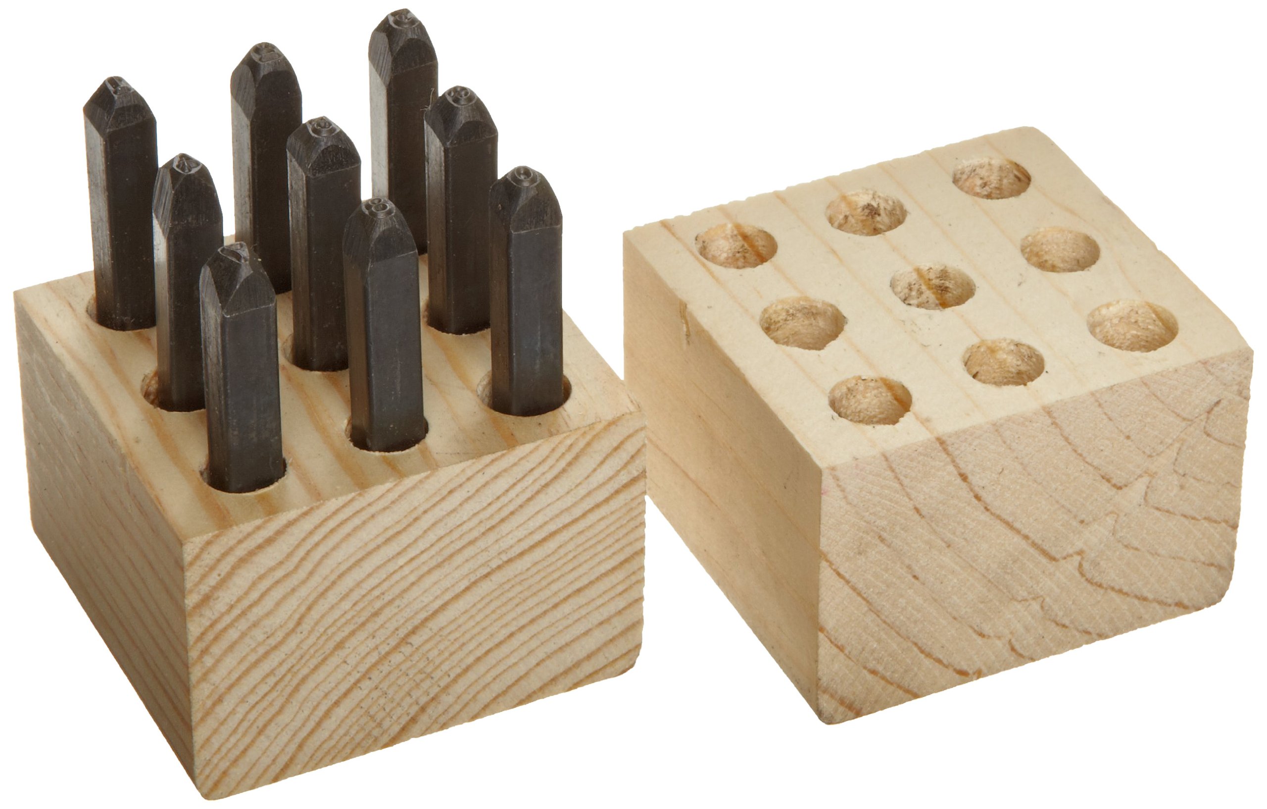 Young Bros 02092 9 Piece Hand Cut Stamp Figure Set, Steel, 3/32