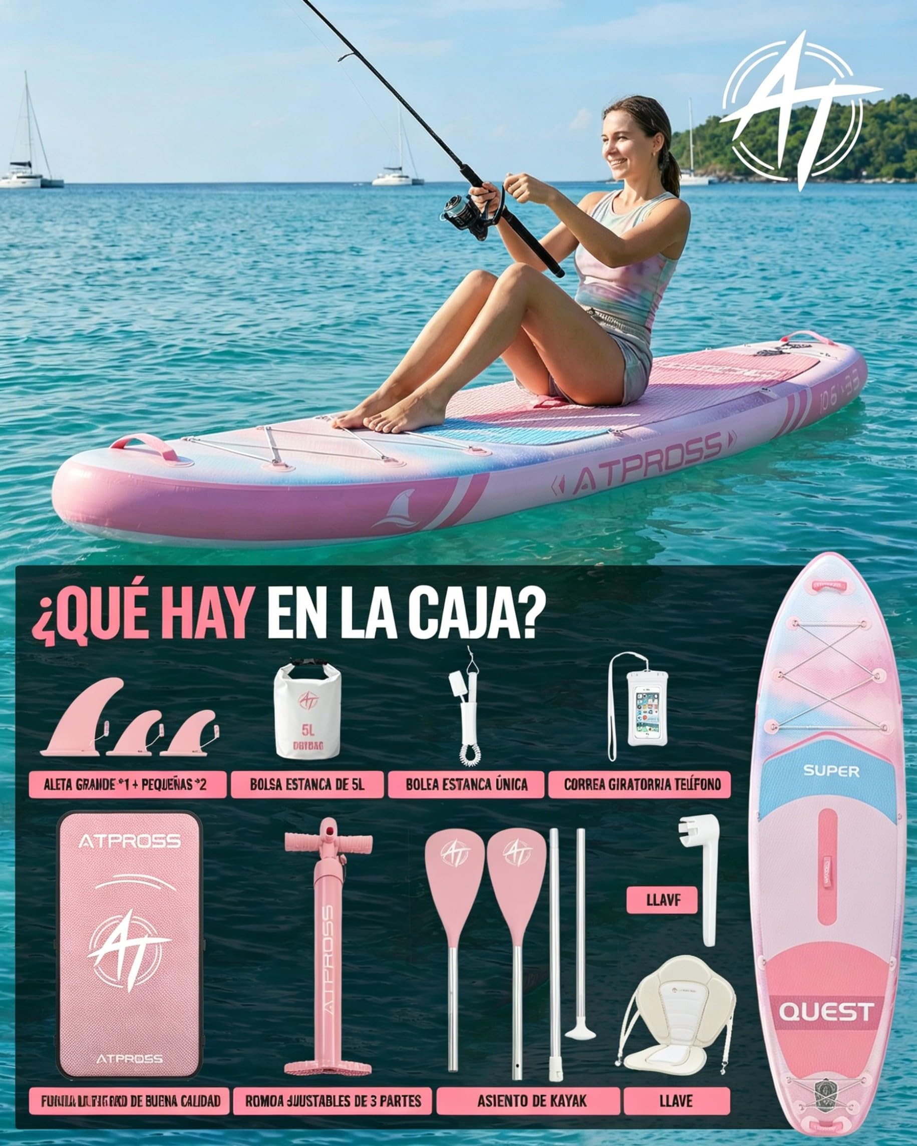 Tabla Sup Hinchable 2 Personas Set Completo Accesorios | Extra Ancha 320x84cm Carga 200kg Gran Estabilidad y Cubierta Antideslizante
