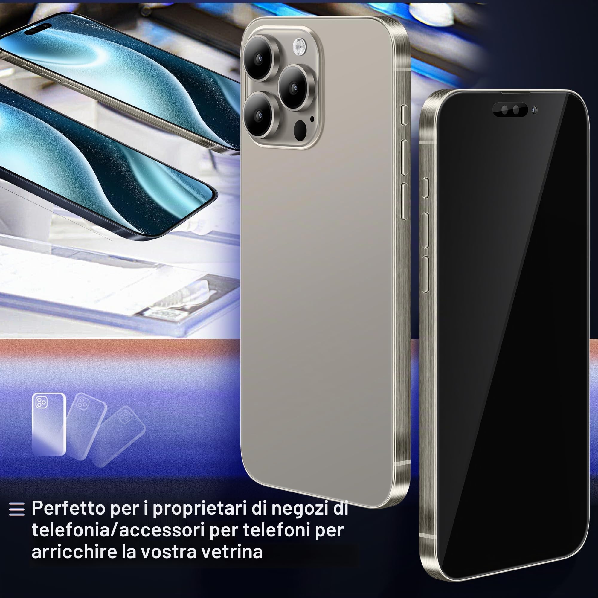 FufoneUS Display falso giocattolo cellulare metallico modello replica non funzionante 1:1 telefono per Phone 15 Pro Max falso giocattolo cellulare (Fur 15 Pro Max argento schermo nero)