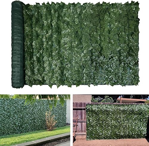 TANG - Pantalla de privacidad para cercas con hiedra artificial para balcón, terraza, porche, patio trasero, valla de seto sintético, panel de fondo