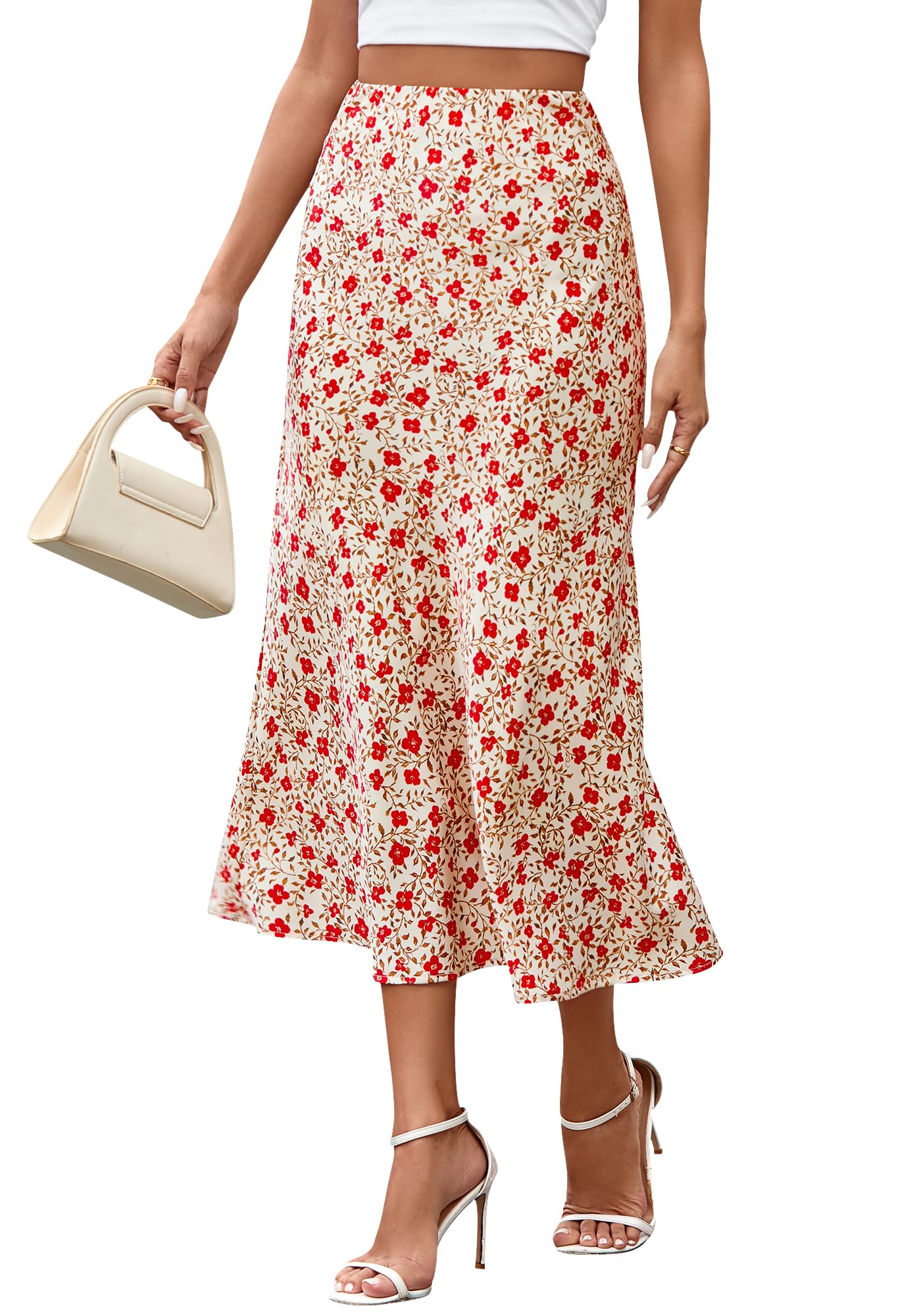 BTFBM Satin Midi Skirt