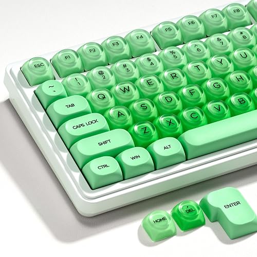 PBT Keycaps, XVX Green Apple Jelly HOA Profile, 132-Key Cute Custom Keycaps (for Mechanical Keyboards with Cherry/Gateron MX Switches)-Apple Green - Apple Green-（ONLY KEYCPAS）