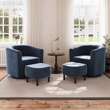 360 Swivel Accent Chair and Storage Ottoman Set of 2