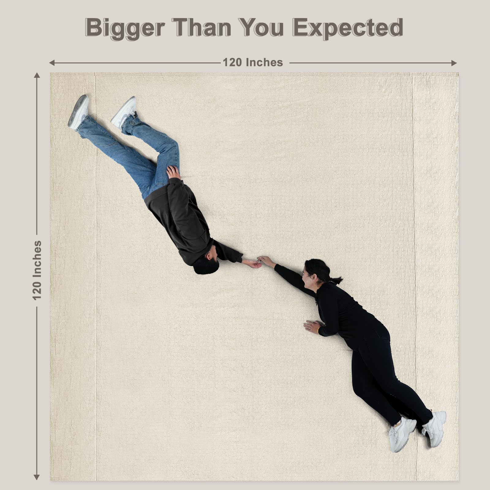 PHF 100% Cotton Waffle Weave Blanket California King Size 120"x 120"- Washed Soft Lightweight Breathable Oversize Huge Blanket for All Season- Extra Large Blanket for Couch Bed Sofa - Linen