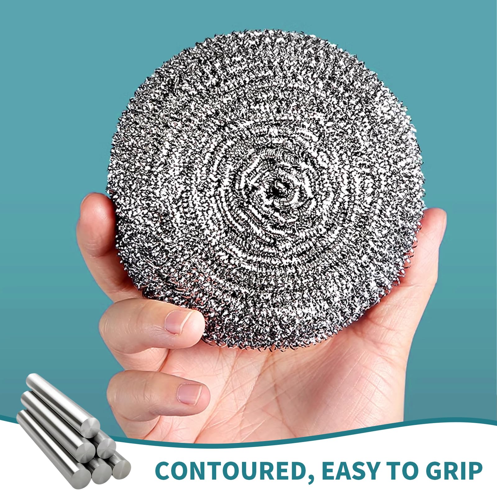 Steel Wool Scrubbers - 12 Pack for Cleaning -5 Steel Wool Scrubbers - 12 Pack for Cleaning -5